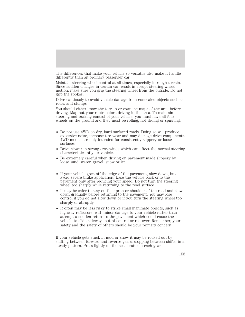 Driving | FORD 2002 F-550 v.3 User Manual | Page 153 / 304