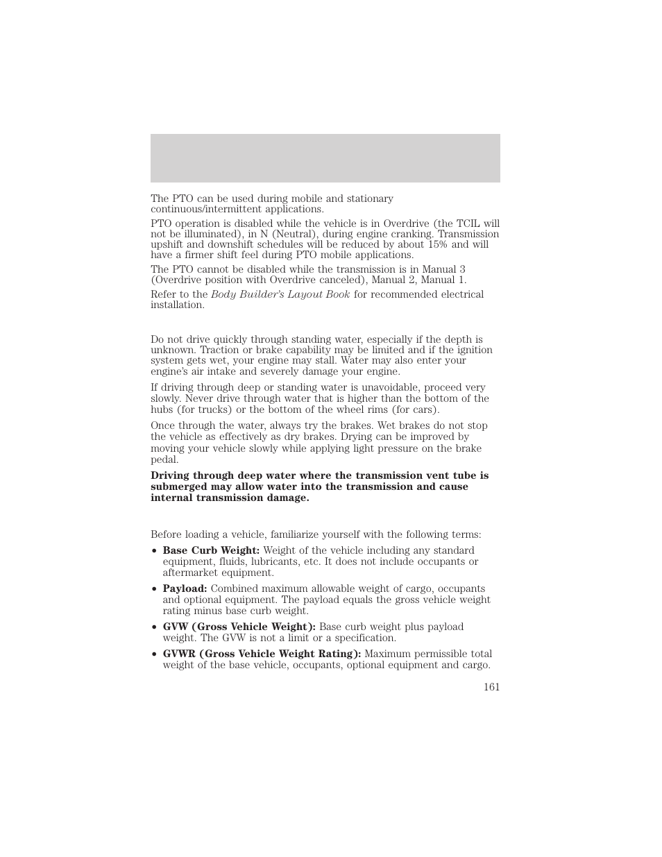 Driving | FORD 2002 F-550 v.3 User Manual | Page 161 / 304