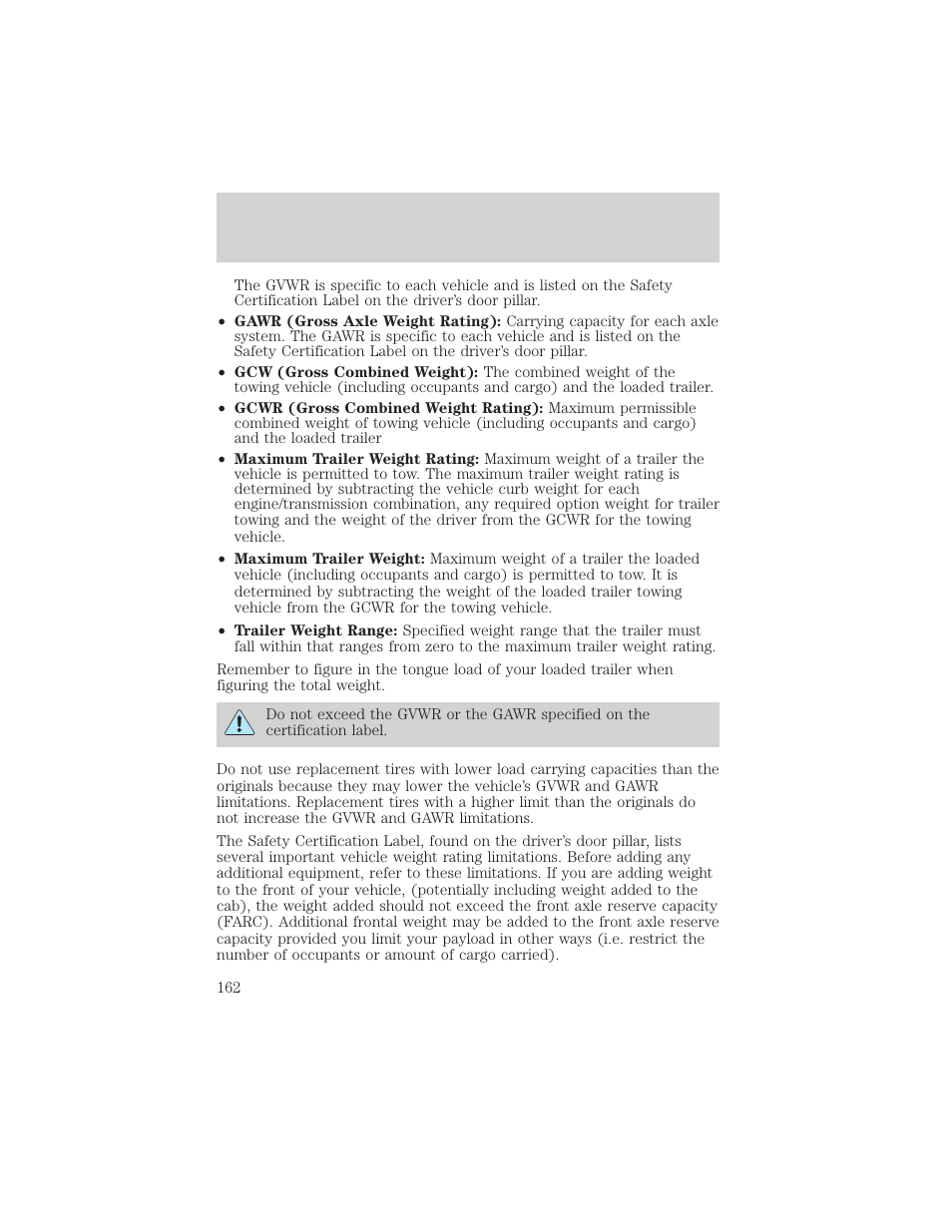 Driving | FORD 2002 F-550 v.3 User Manual | Page 162 / 304