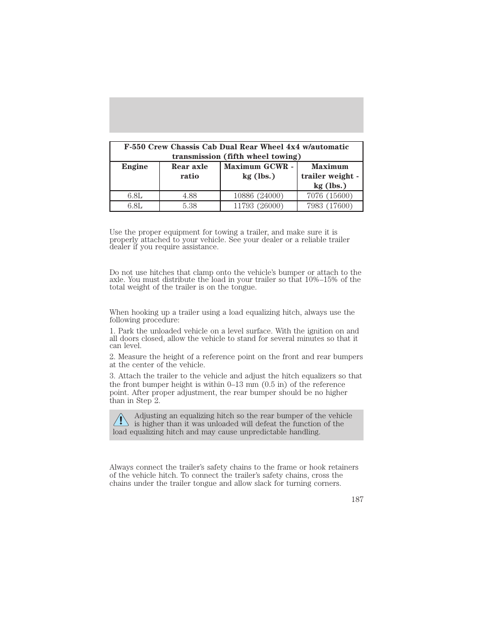 Driving | FORD 2002 F-550 v.3 User Manual | Page 187 / 304
