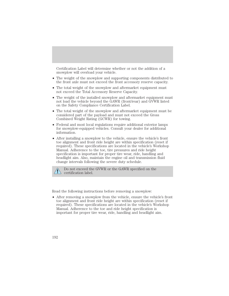 Driving | FORD 2002 F-550 v.3 User Manual | Page 192 / 304
