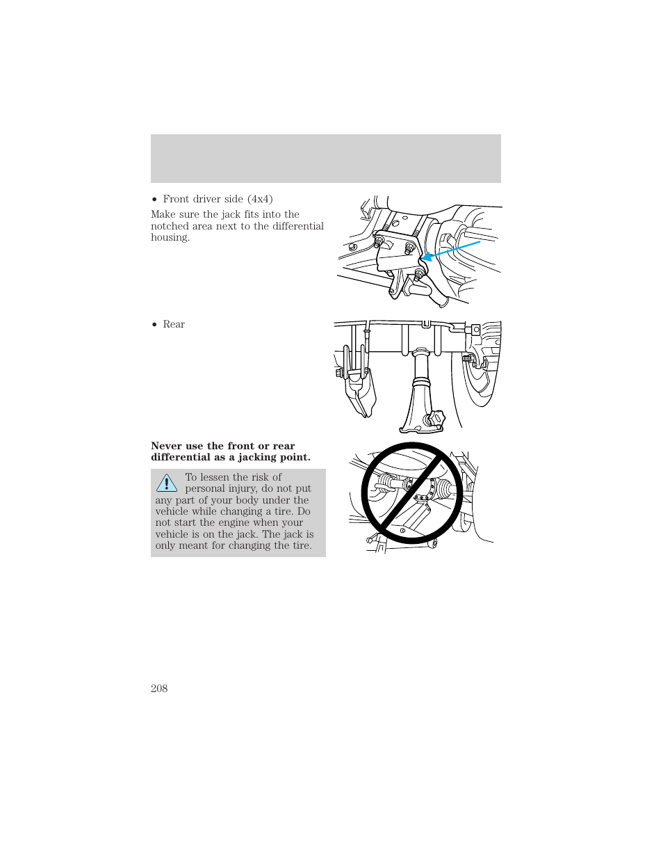 Roadside emergencies | FORD 2002 F-550 v.3 User Manual | Page 208 / 304