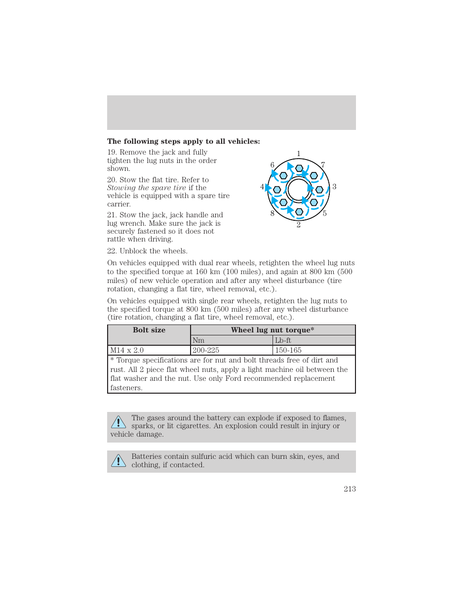 Roadside emergencies | FORD 2002 F-550 v.3 User Manual | Page 213 / 304