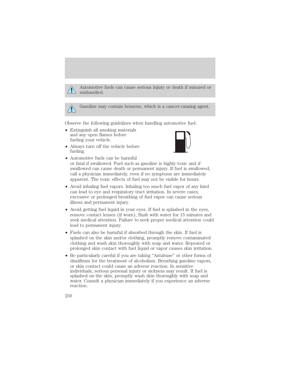 Maintenance and specifications | FORD 2002 F-550 v.3 User Manual | Page 250 / 304
