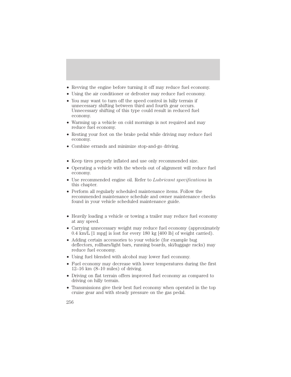 Maintenance and specifications | FORD 2002 F-550 v.3 User Manual | Page 256 / 304