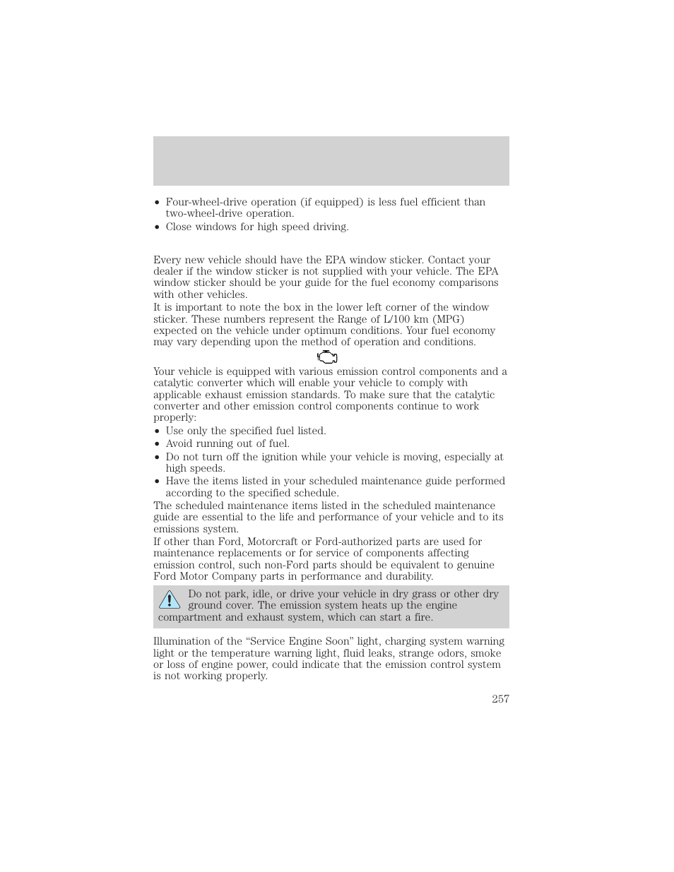 Maintenance and specifications | FORD 2002 F-550 v.3 User Manual | Page 257 / 304