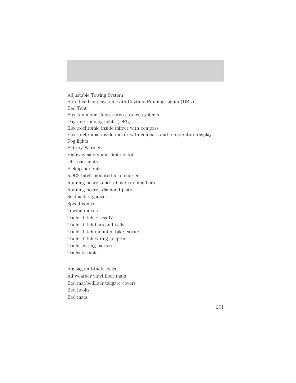 Accessories | FORD 2002 F-550 v.3 User Manual | Page 291 / 304
