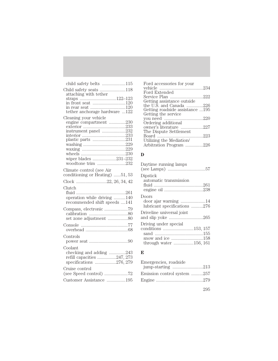 Index | FORD 2002 F-550 v.3 User Manual | Page 295 / 304