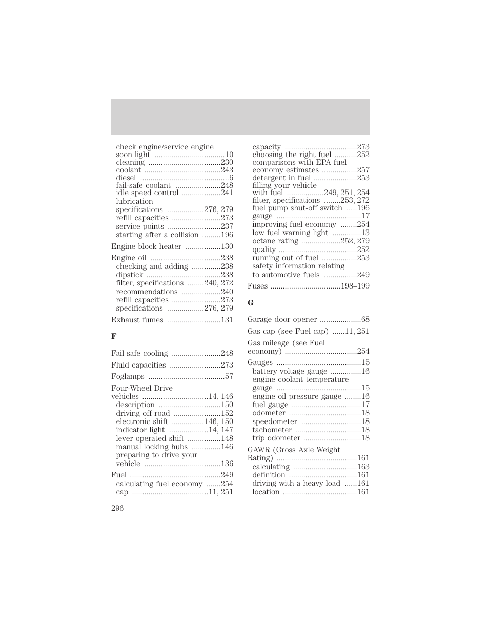 Index | FORD 2002 F-550 v.3 User Manual | Page 296 / 304