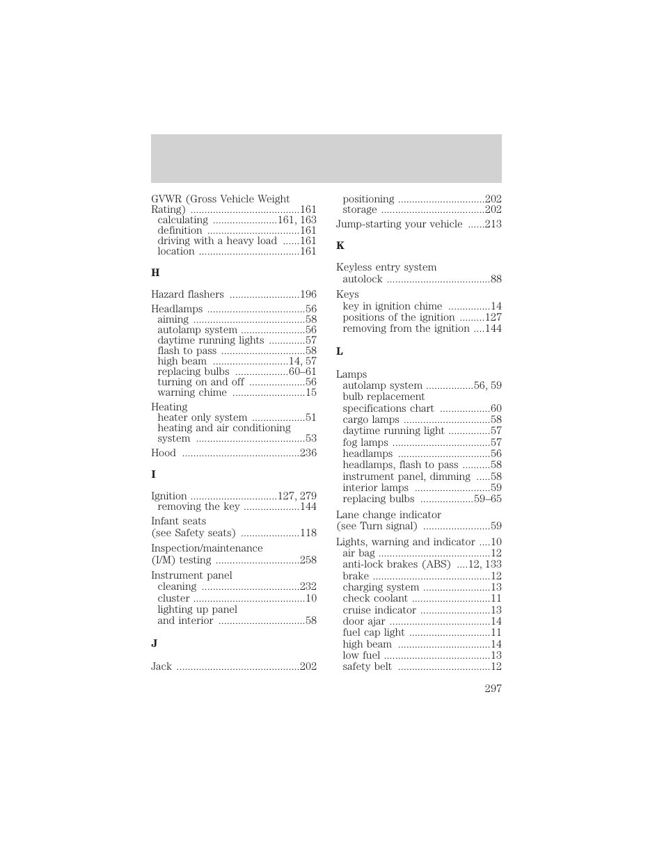 Index | FORD 2002 F-550 v.3 User Manual | Page 297 / 304
