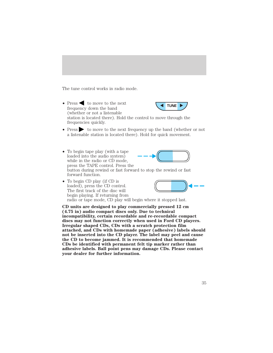 Entertainment systems | FORD 2002 F-550 v.3 User Manual | Page 35 / 304