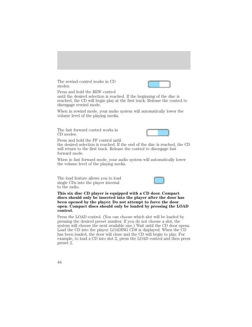 Entertainment systems | FORD 2002 F-550 v.3 User Manual | Page 44 / 304