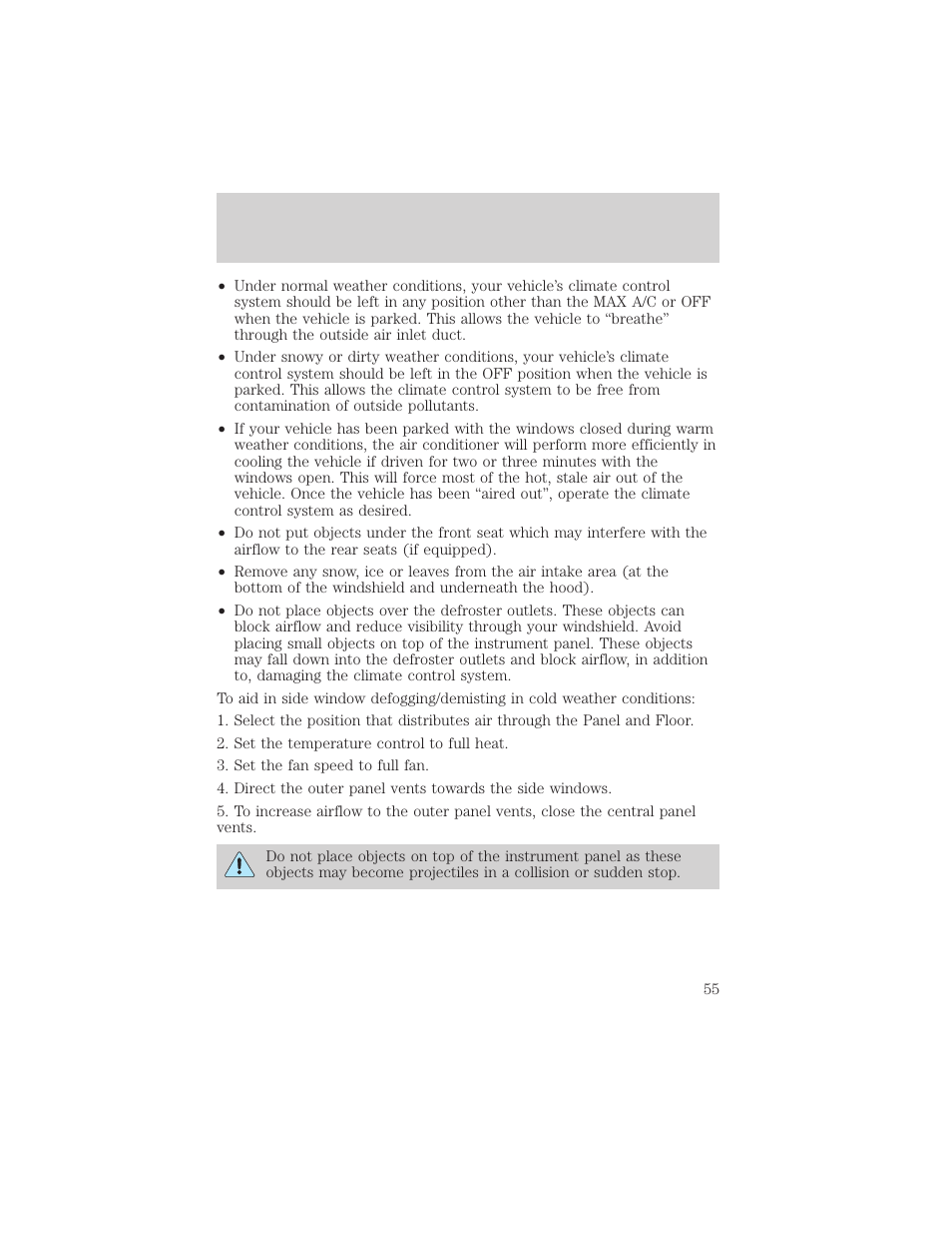 Climate controls | FORD 2002 F-550 v.3 User Manual | Page 55 / 304