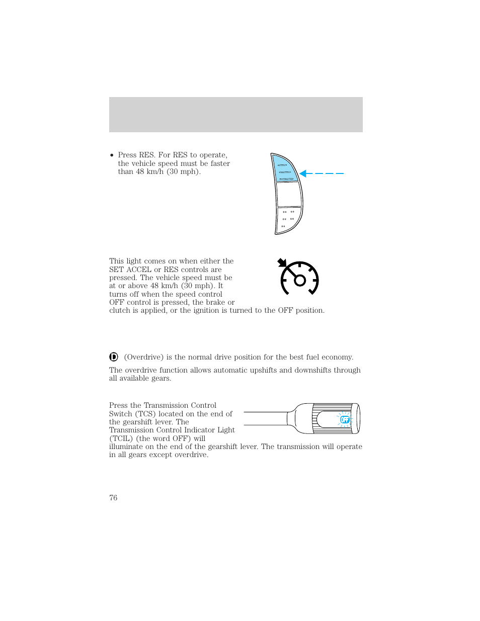 Driver controls | FORD 2002 F-550 v.3 User Manual | Page 76 / 304