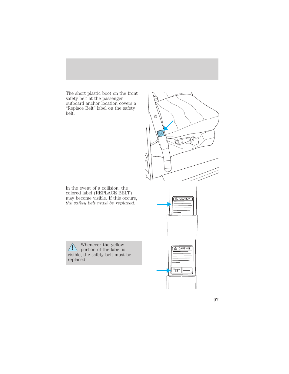 Seating and safety restraints | FORD 2002 F-550 v.3 User Manual | Page 97 / 304