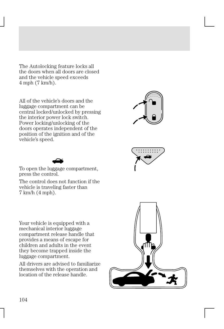 Locks and security | FORD 2002 Focus v.1 User Manual | Page 104 / 328