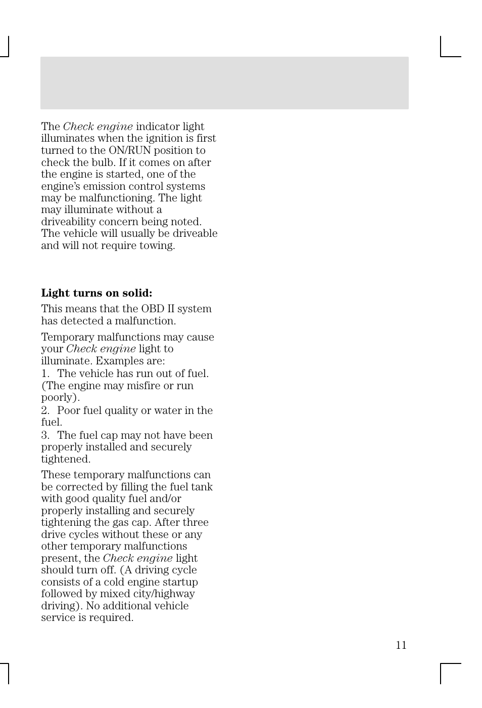 Instrument cluster | FORD 2002 Focus v.1 User Manual | Page 11 / 328