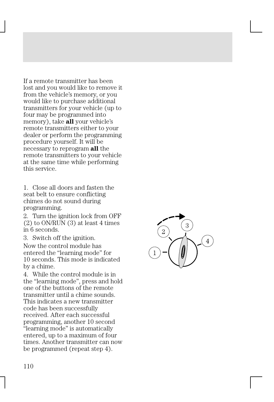 Locks and security | FORD 2002 Focus v.1 User Manual | Page 110 / 328