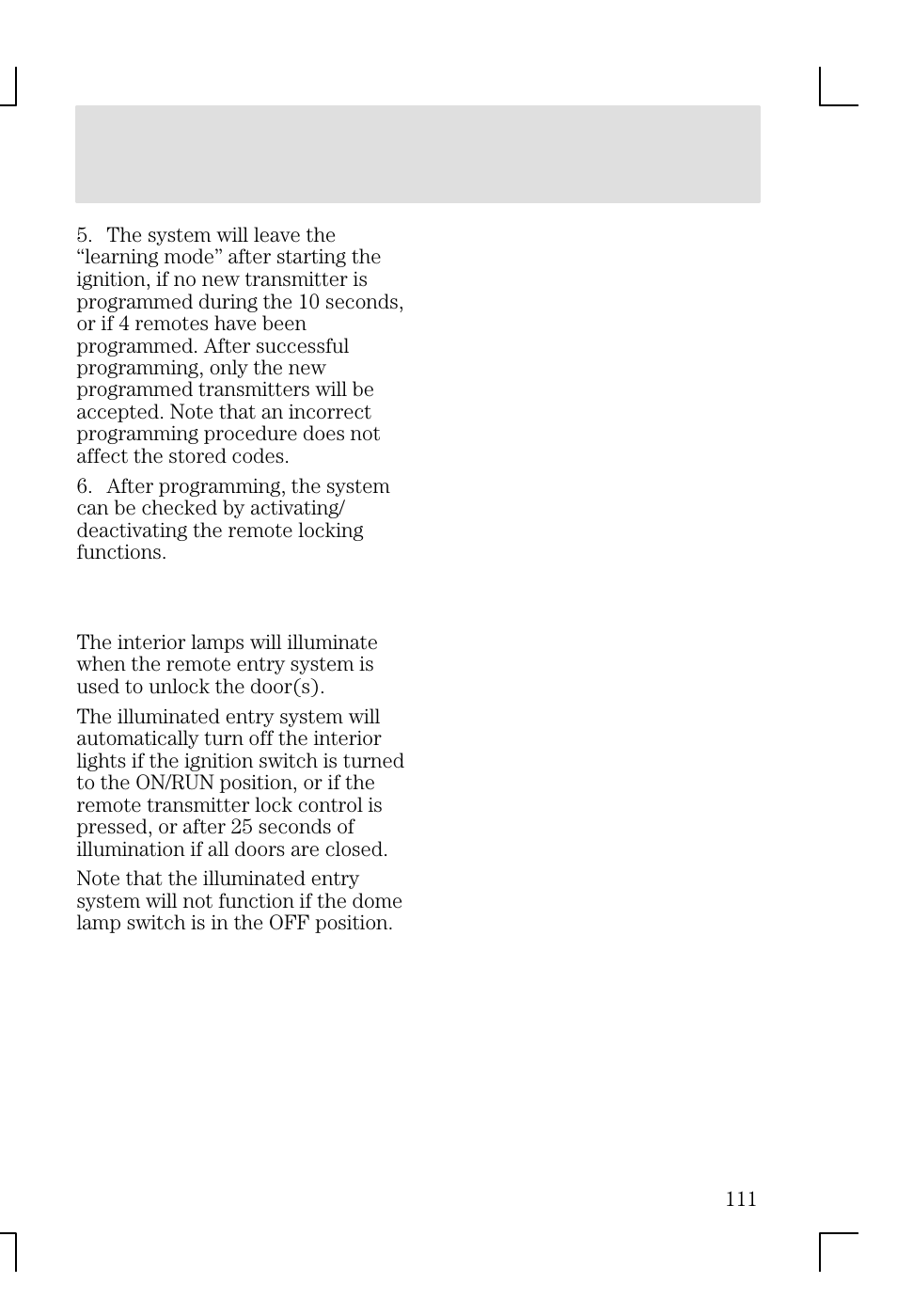 Locks and security | FORD 2002 Focus v.1 User Manual | Page 111 / 328