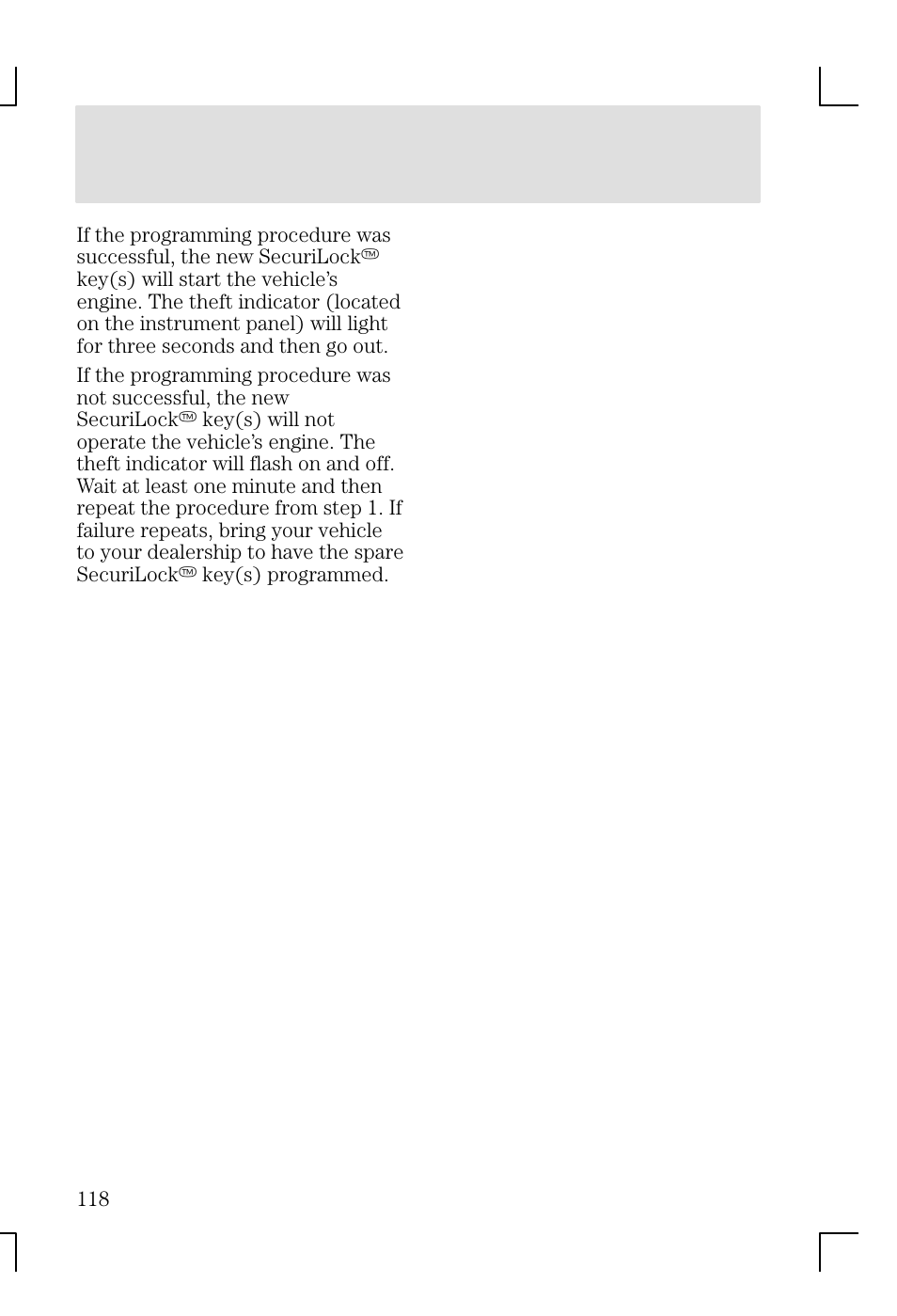 Locks and security | FORD 2002 Focus v.1 User Manual | Page 118 / 328