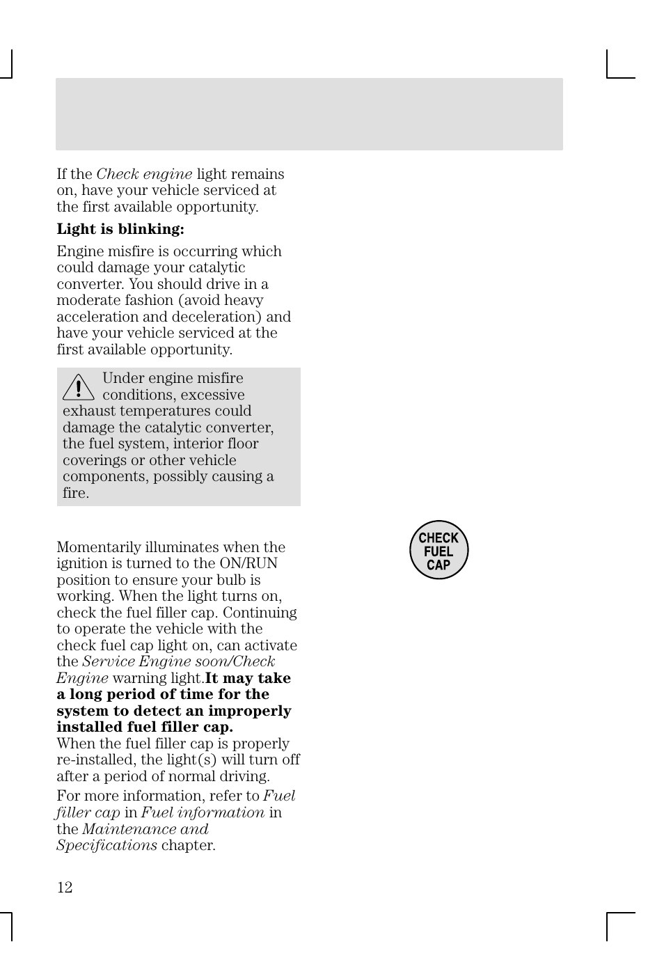 Instrument cluster | FORD 2002 Focus v.1 User Manual | Page 12 / 328