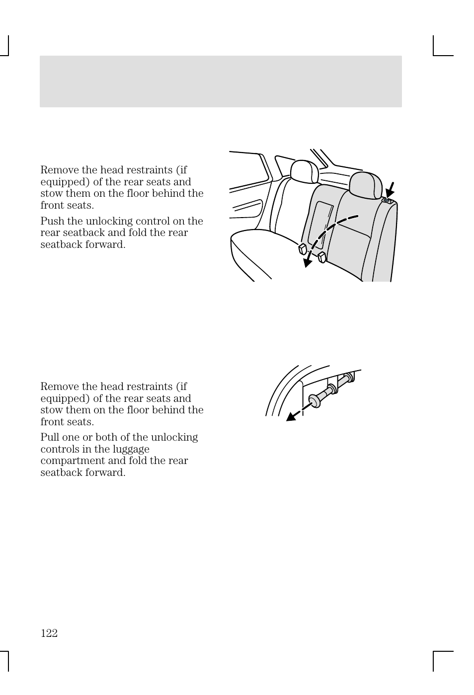 Seating and safety restraints | FORD 2002 Focus v.1 User Manual | Page 122 / 328