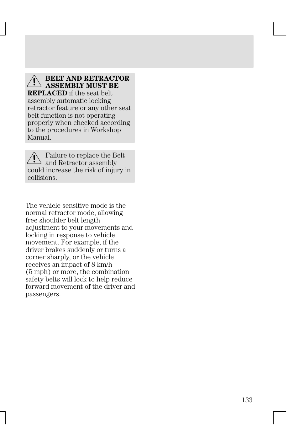 Seating and safety restraints | FORD 2002 Focus v.1 User Manual | Page 133 / 328