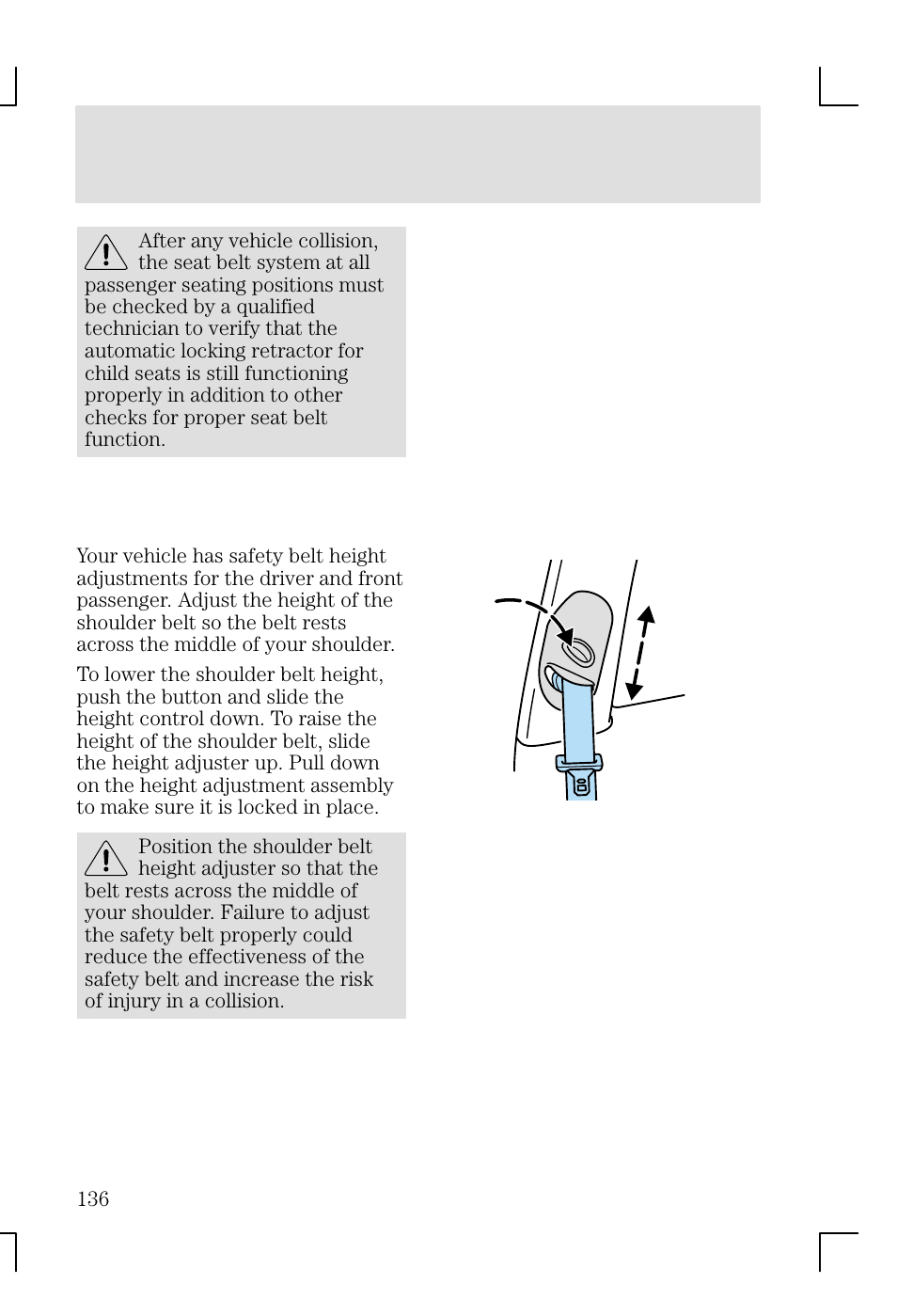 Seating and safety restraints | FORD 2002 Focus v.1 User Manual | Page 136 / 328