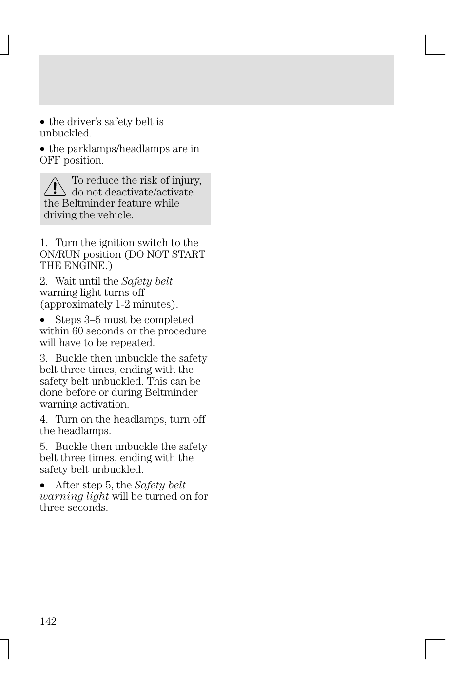 Seating and safety restraints | FORD 2002 Focus v.1 User Manual | Page 142 / 328