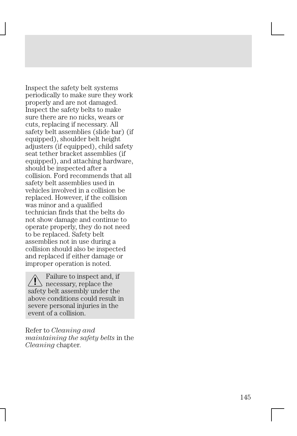 Seating and safety restraints | FORD 2002 Focus v.1 User Manual | Page 145 / 328