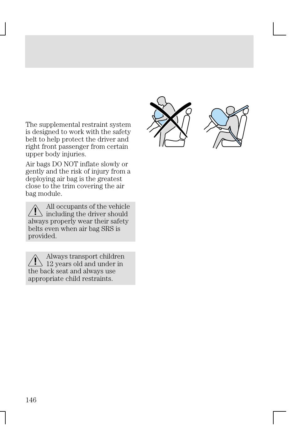 Seating and safety restraints | FORD 2002 Focus v.1 User Manual | Page 146 / 328