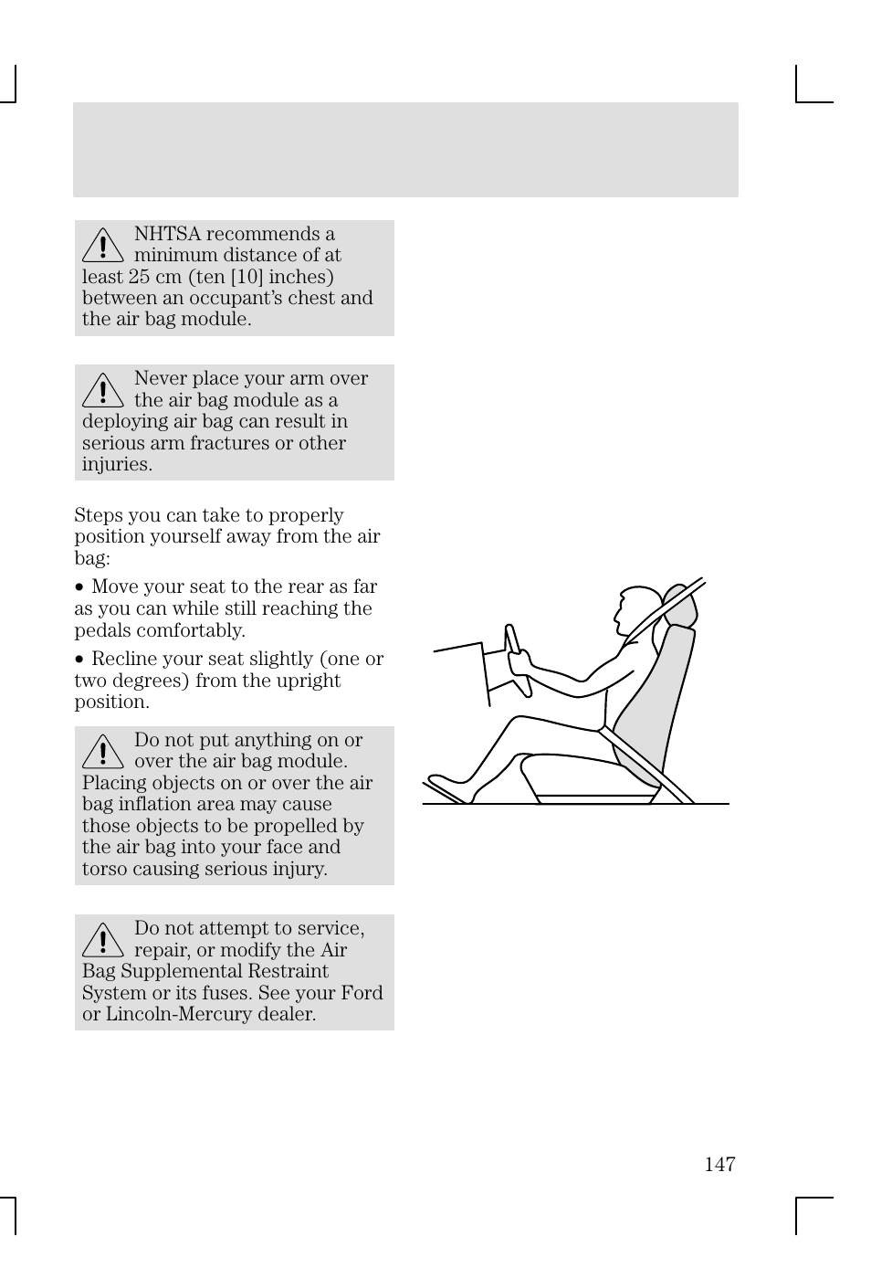 Seating and safety restraints | FORD 2002 Focus v.1 User Manual | Page 147 / 328