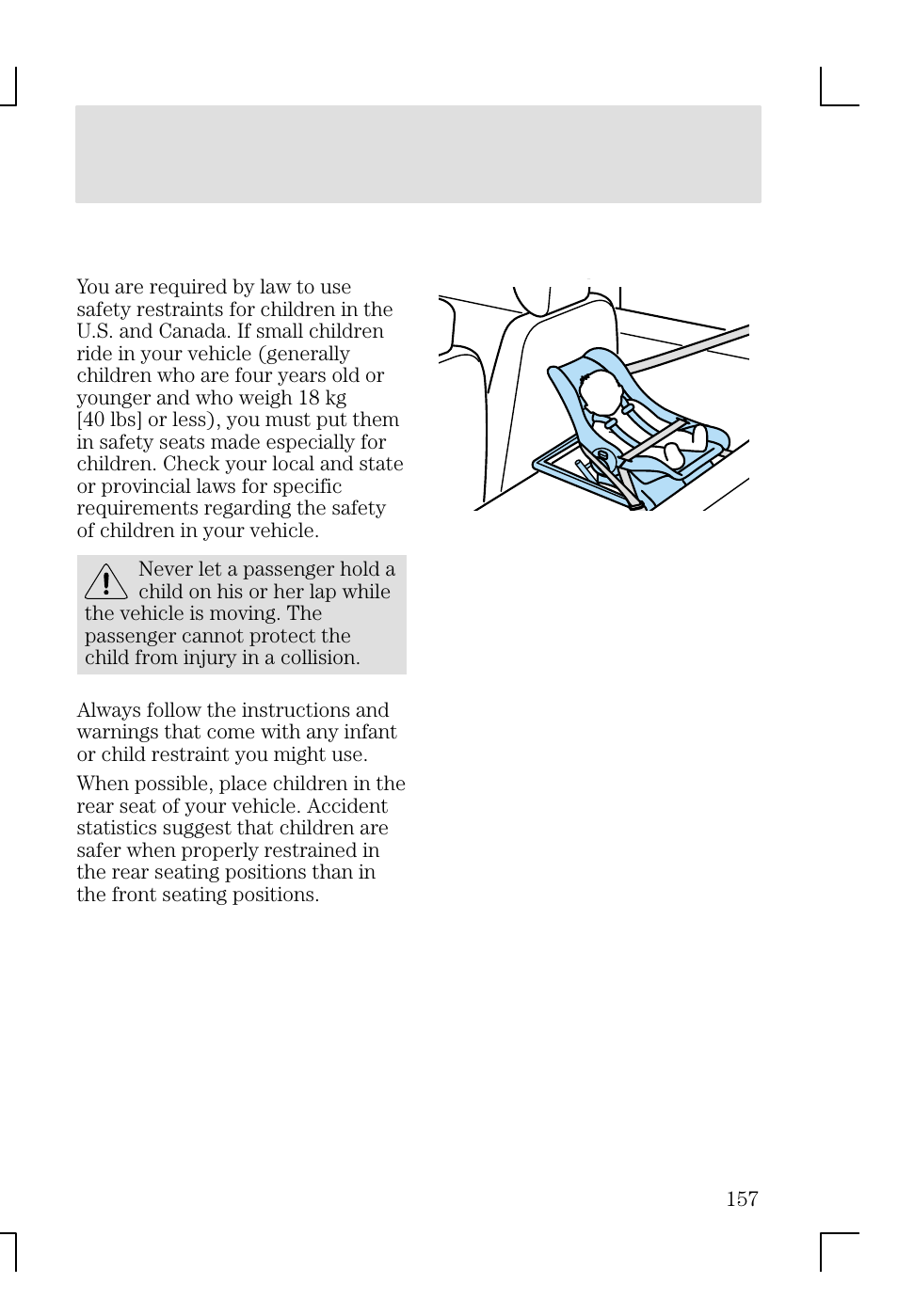 Seating and safety restraints | FORD 2002 Focus v.1 User Manual | Page 157 / 328