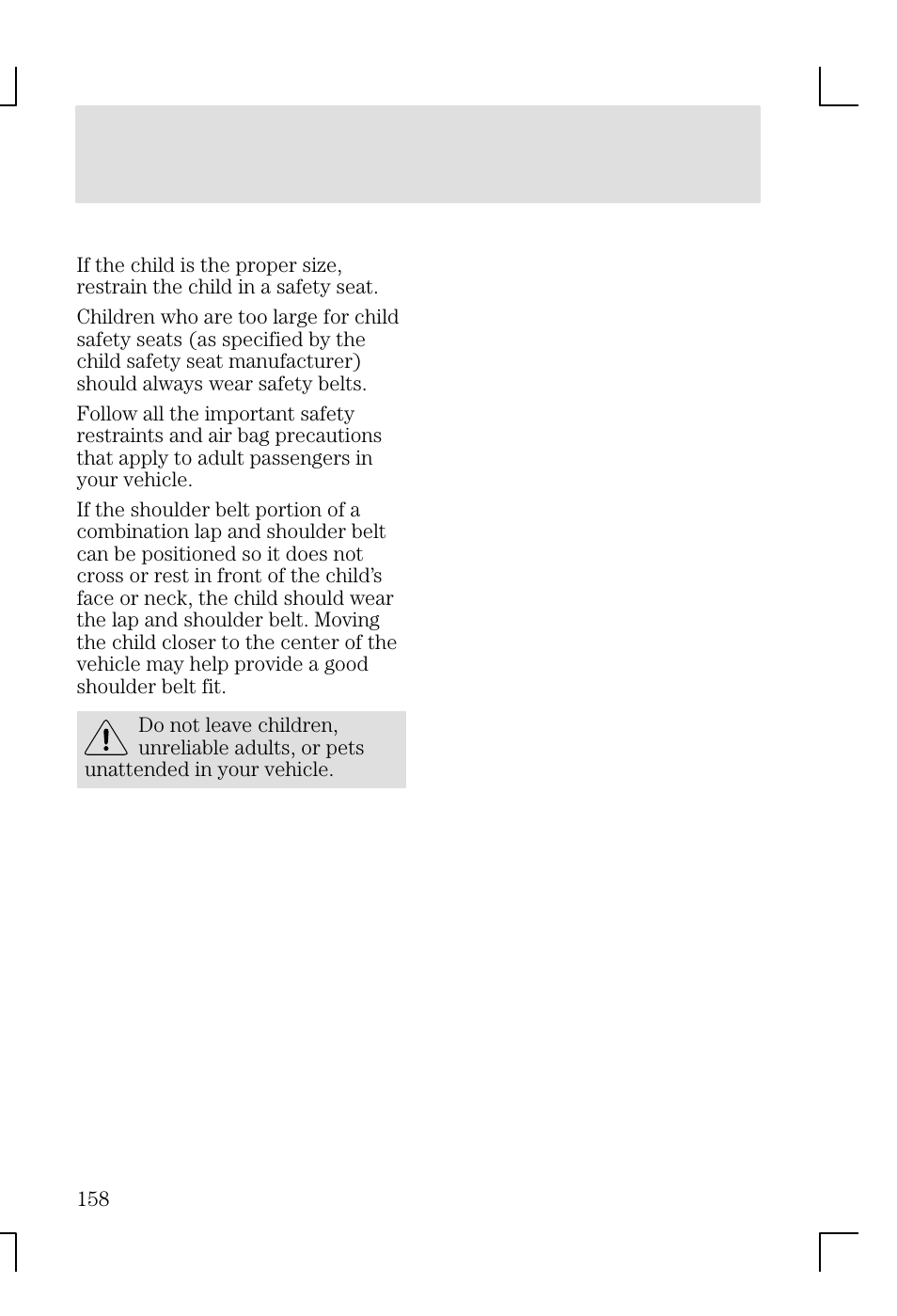 Seating and safety restraints | FORD 2002 Focus v.1 User Manual | Page 158 / 328