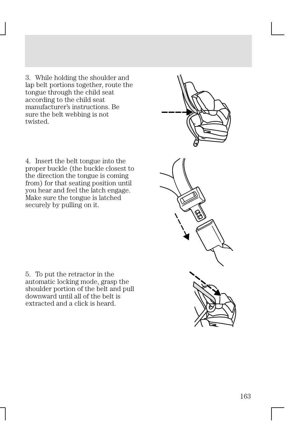 Seating and safety restraints | FORD 2002 Focus v.1 User Manual | Page 163 / 328