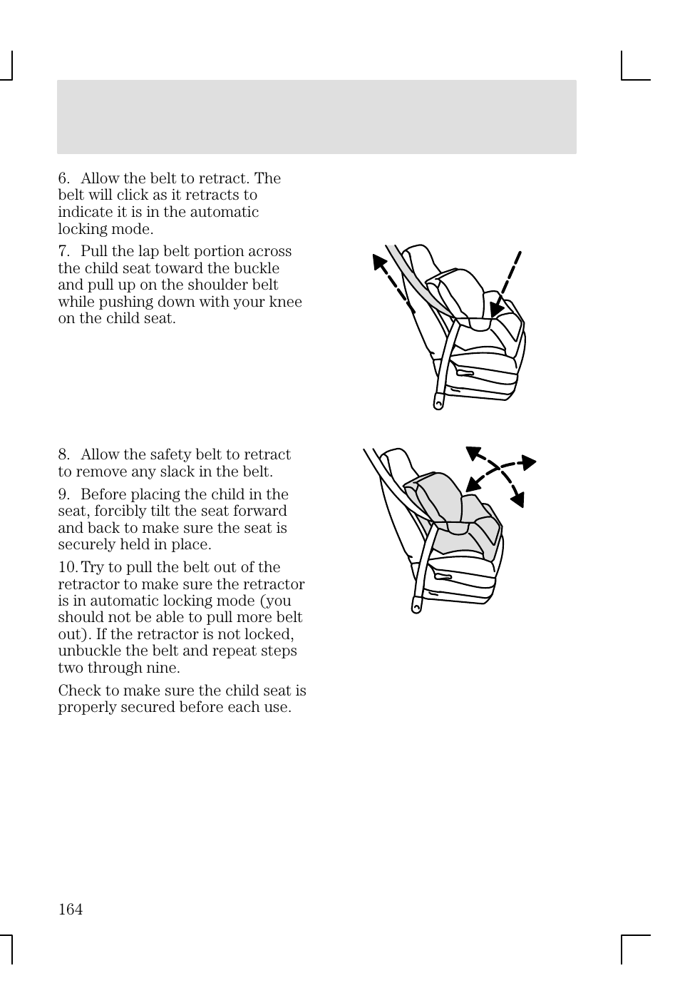 Seating and safety restraints | FORD 2002 Focus v.1 User Manual | Page 164 / 328