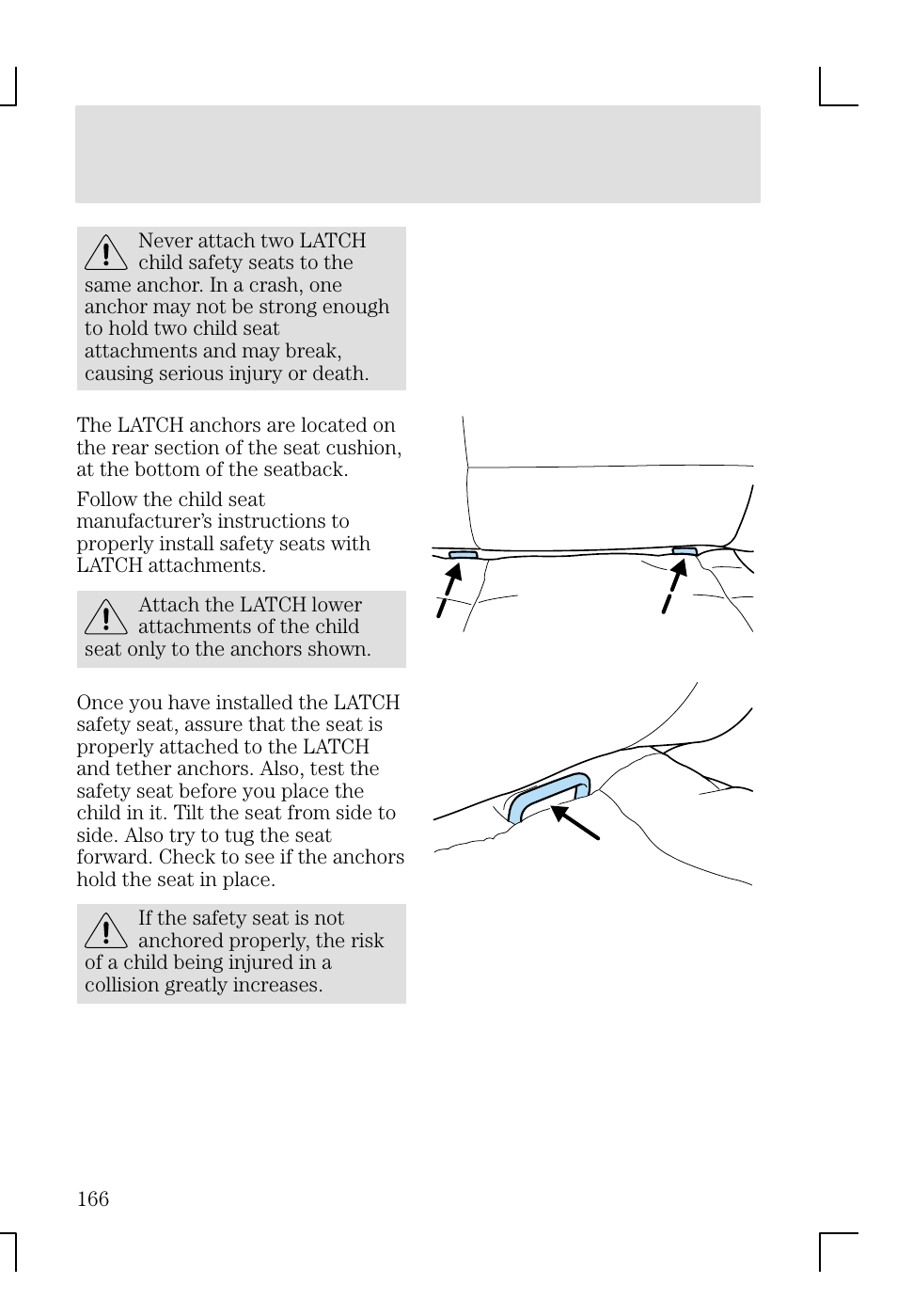 Seating and safety restraints | FORD 2002 Focus v.1 User Manual | Page 166 / 328