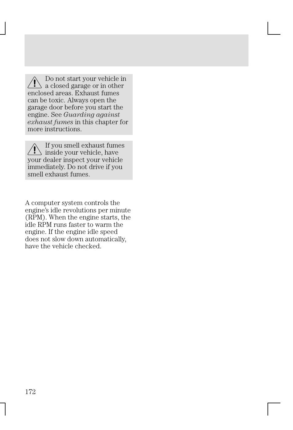 Driving | FORD 2002 Focus v.1 User Manual | Page 172 / 328