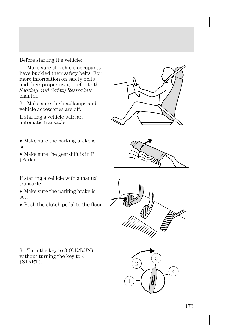 Driving | FORD 2002 Focus v.1 User Manual | Page 173 / 328