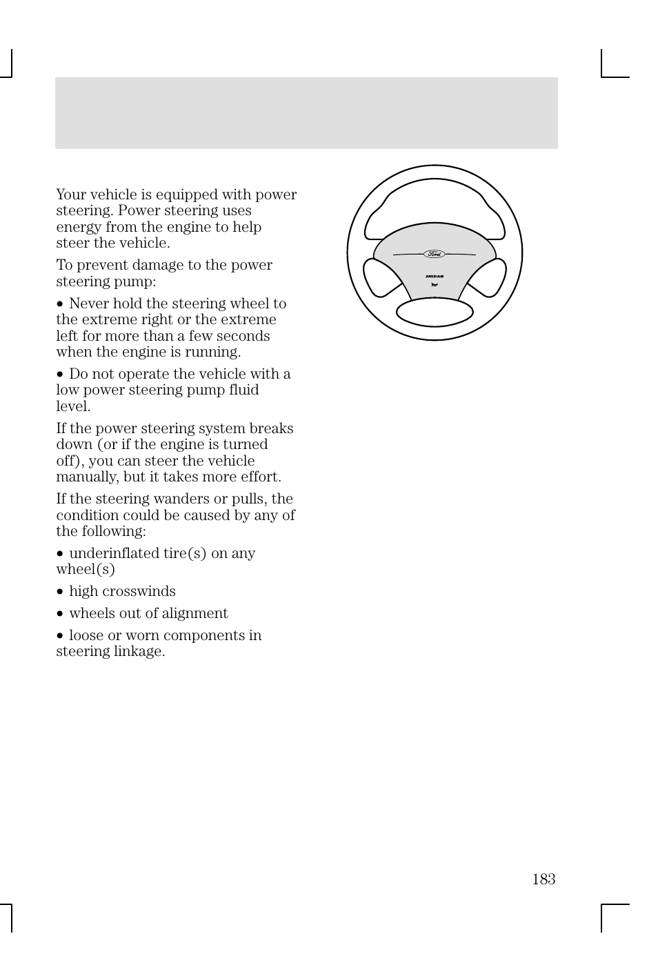 Driving | FORD 2002 Focus v.1 User Manual | Page 183 / 328