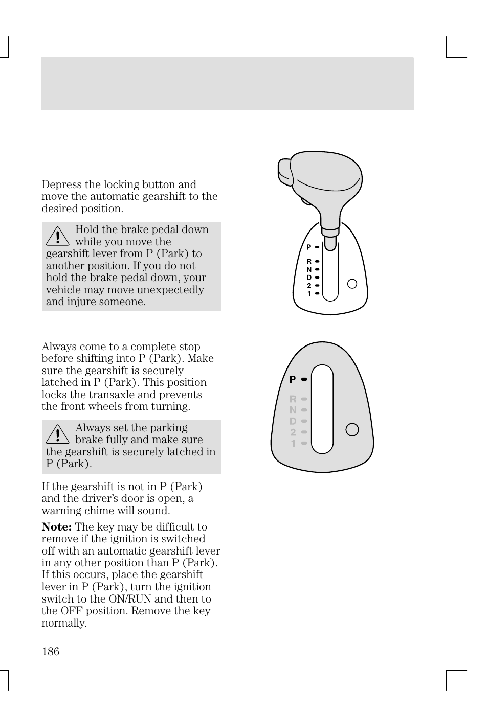 Driving | FORD 2002 Focus v.1 User Manual | Page 186 / 328