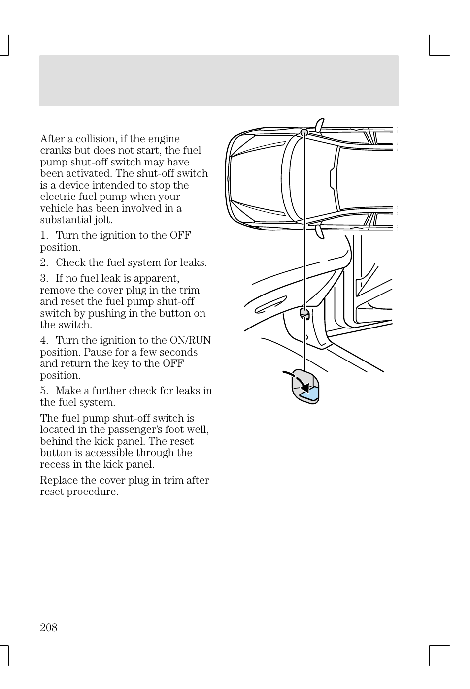 Roadside emergencies | FORD 2002 Focus v.1 User Manual | Page 208 / 328