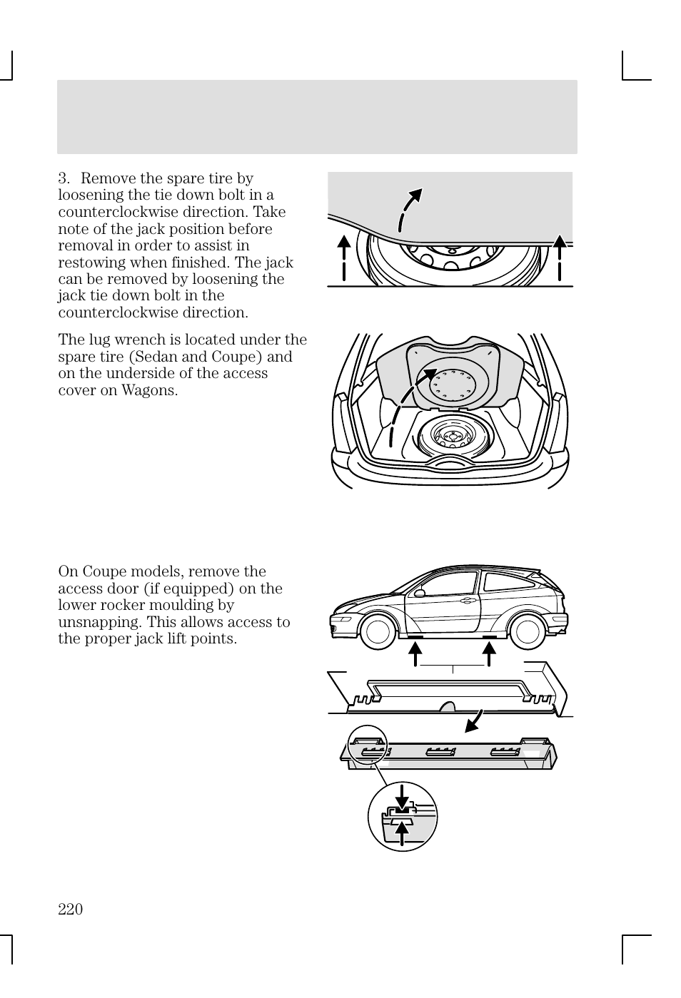 Roadside emergencies | FORD 2002 Focus v.1 User Manual | Page 220 / 328