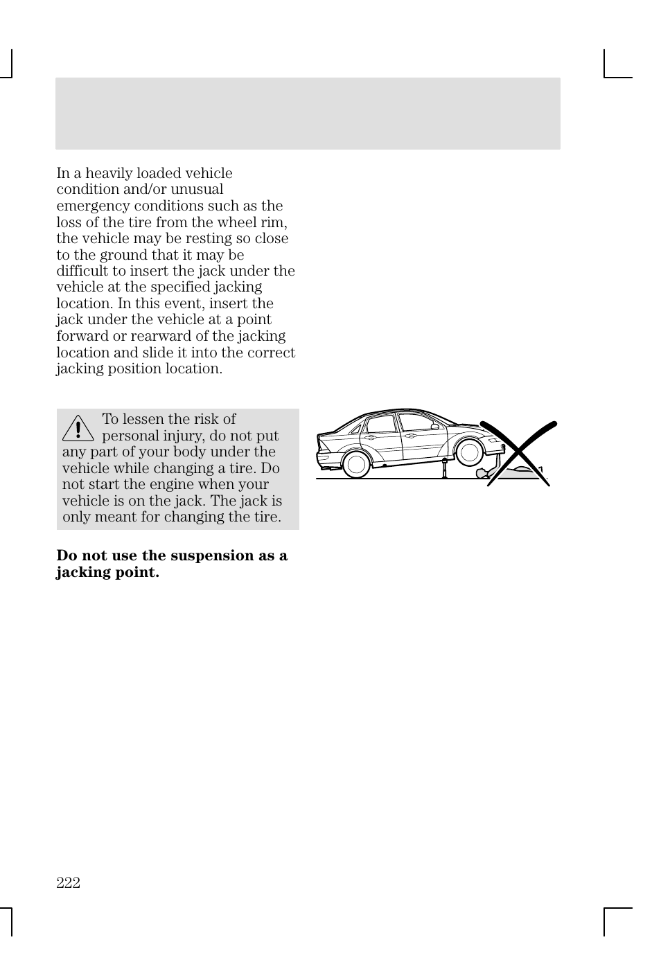 Roadside emergencies | FORD 2002 Focus v.1 User Manual | Page 222 / 328