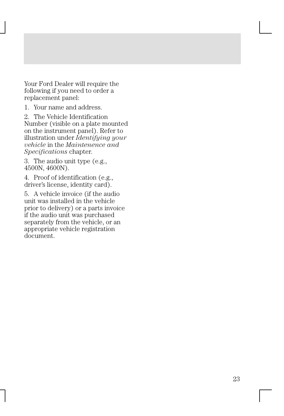 Entertainment systems | FORD 2002 Focus v.1 User Manual | Page 23 / 328