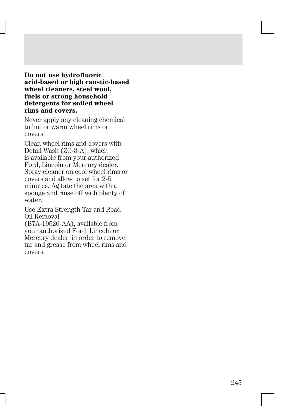 Cleaning | FORD 2002 Focus v.1 User Manual | Page 245 / 328