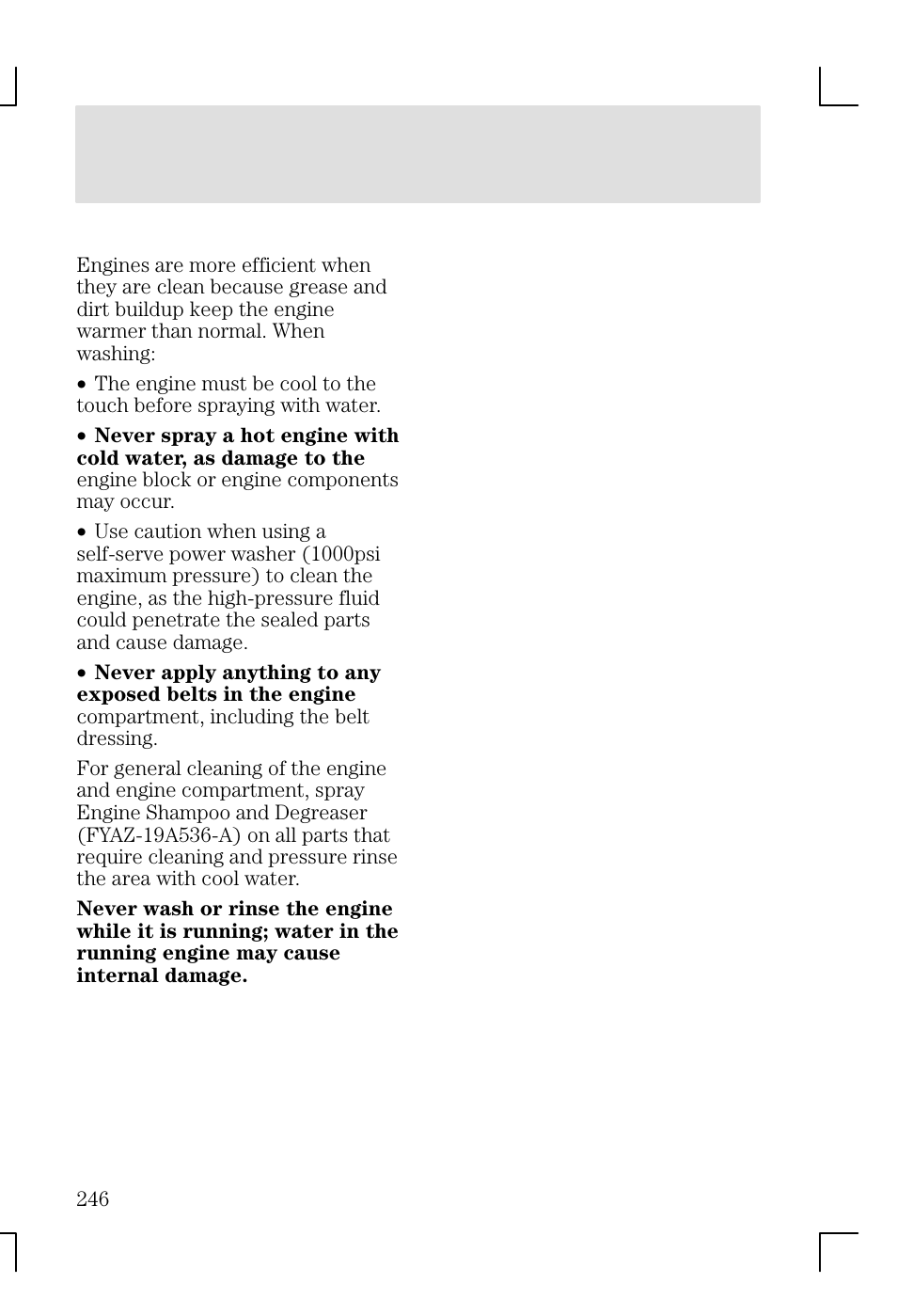 Cleaning | FORD 2002 Focus v.1 User Manual | Page 246 / 328