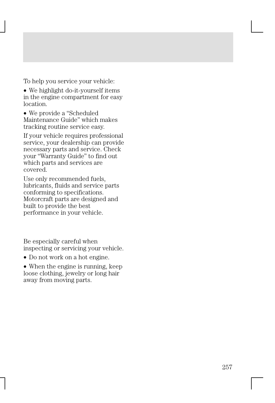 Maintenance and specifications | FORD 2002 Focus v.1 User Manual | Page 257 / 328