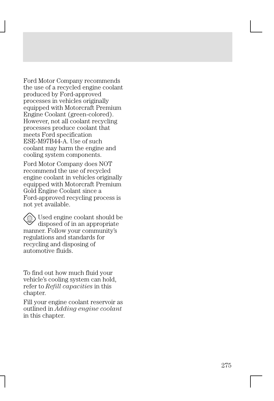 Maintenance and specifications | FORD 2002 Focus v.1 User Manual | Page 275 / 328