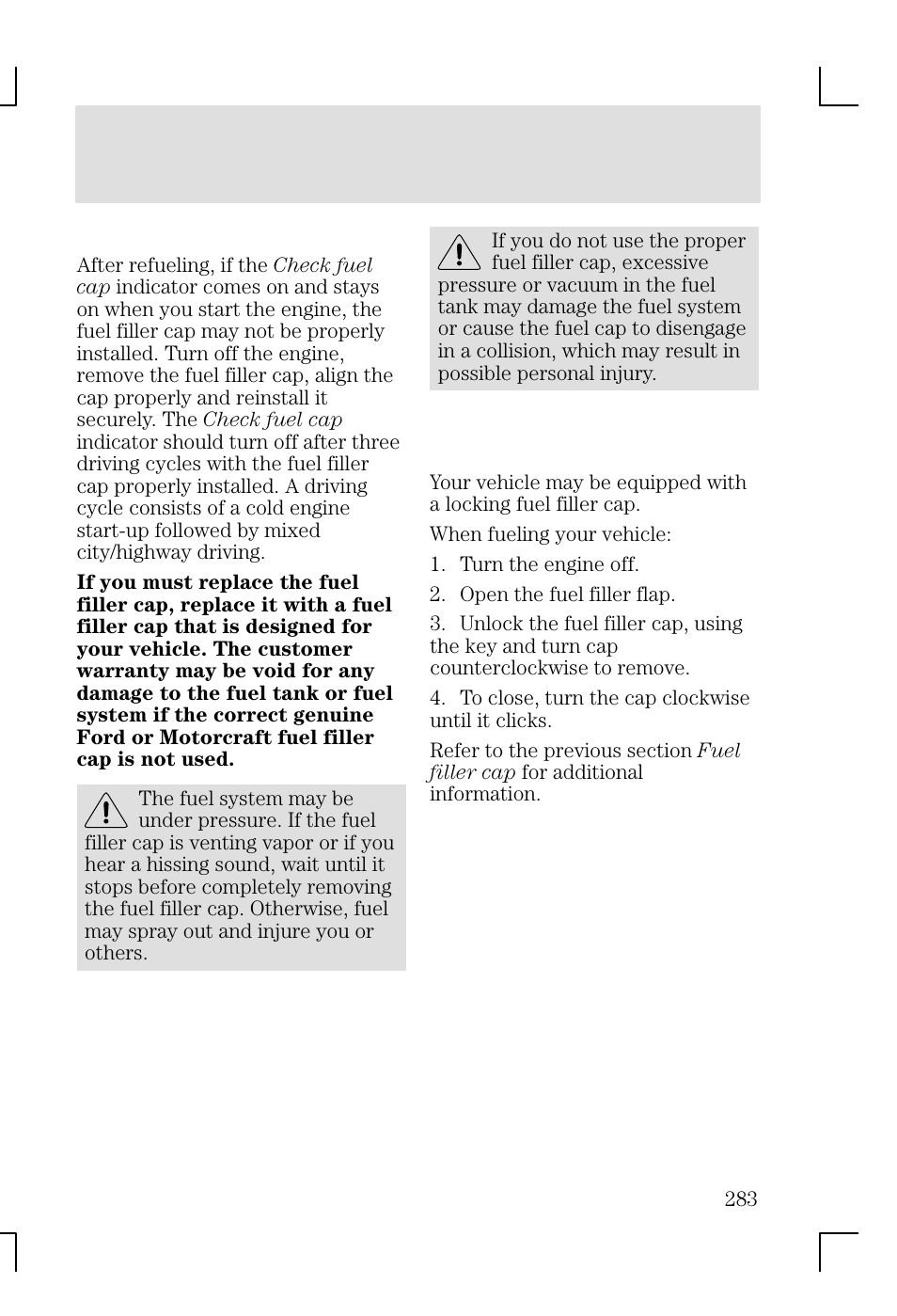 Maintenance and specifications | FORD 2002 Focus v.1 User Manual | Page 283 / 328